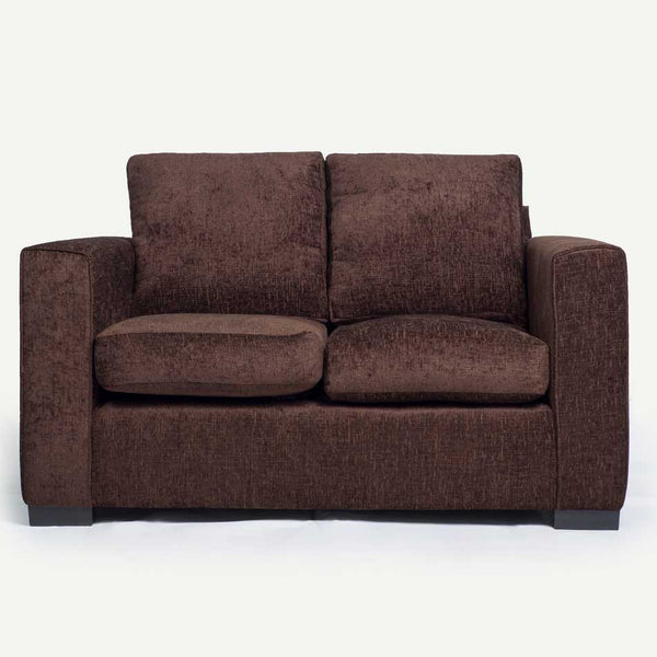 2 seater fabric/Vinyl sofa - BROWN
