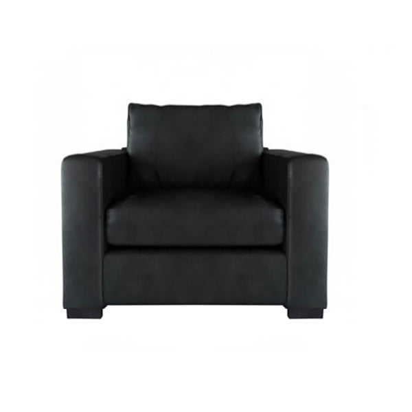 Fabric/Vinyl armchair - BLACK