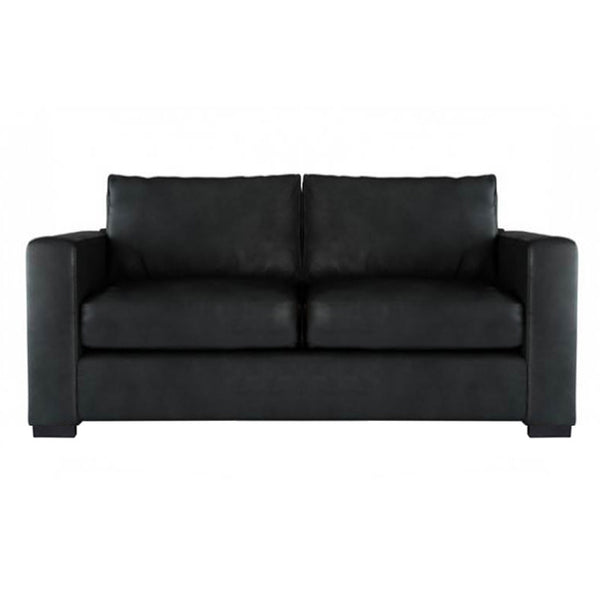2 seater fabric/Vinyl sofa - BLACK