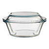 Ovenproof glass casserole with lid