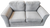 2 seater fabric/Vinyl sofa - GREY
