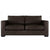 3 seater fabric/Vinyl sofa - BROWN