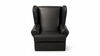 QUEEN ANNE ARMCHAIR BLACK VINYL